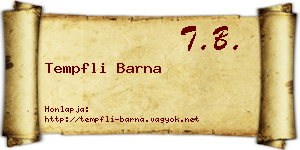 Tempfli Barna névjegykártya